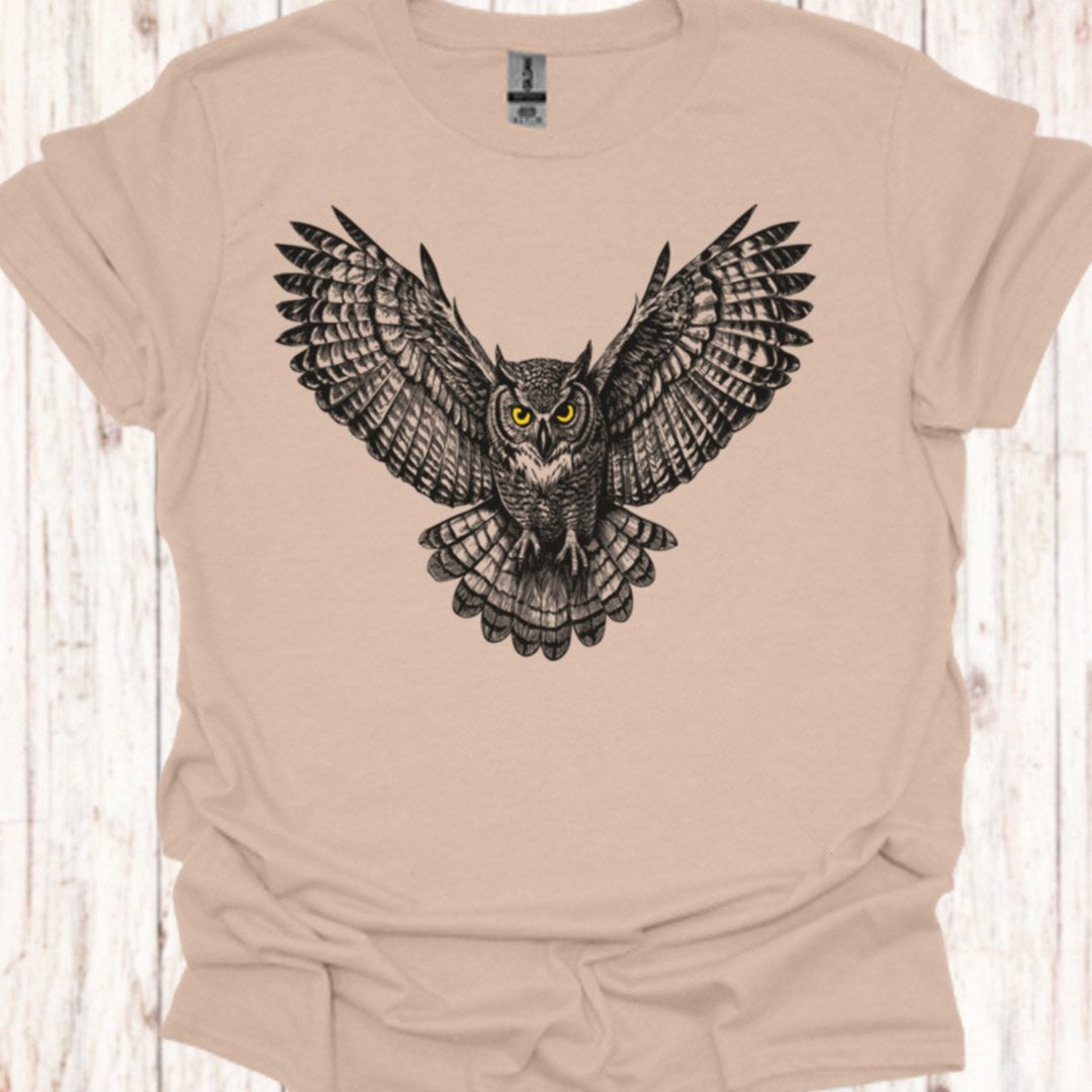 Vliegende uil zwart T‑Shirt