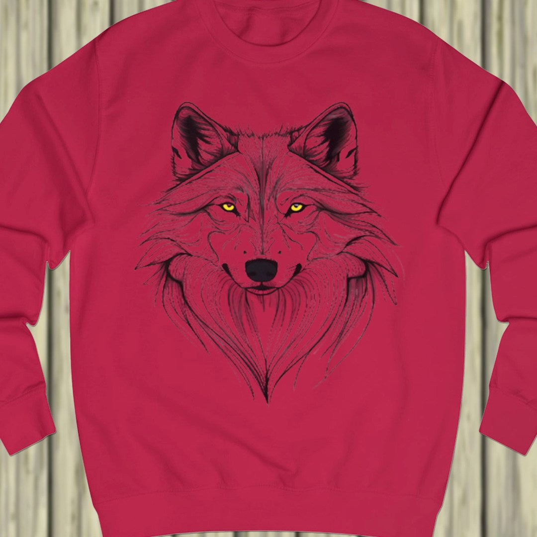 Wolf lijntekening sweatshirt