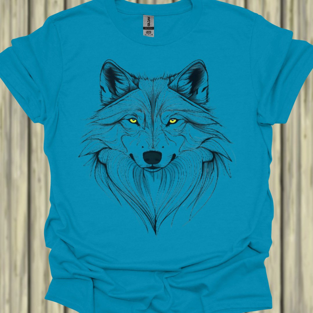 Wolf lijntekening T‑Shirt
