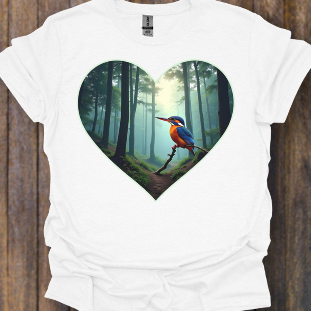 IJsvogel in hartvorm tijdloos T-shirt
