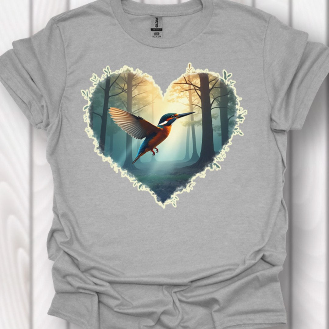 IJsvogel vliegend hartvorm tijdloos T-shirt