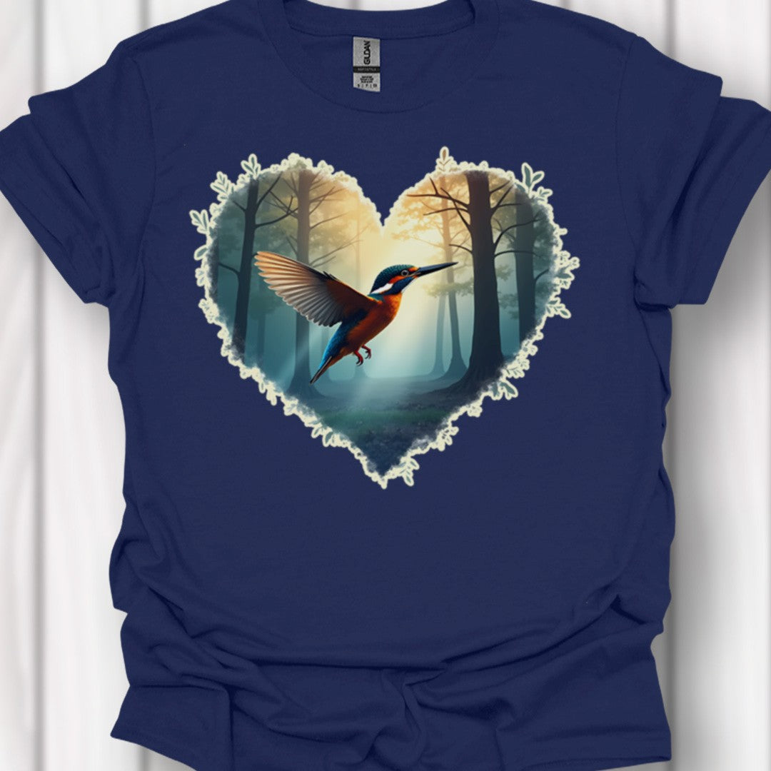 IJsvogel vliegend hartvorm tijdloos T-shirt