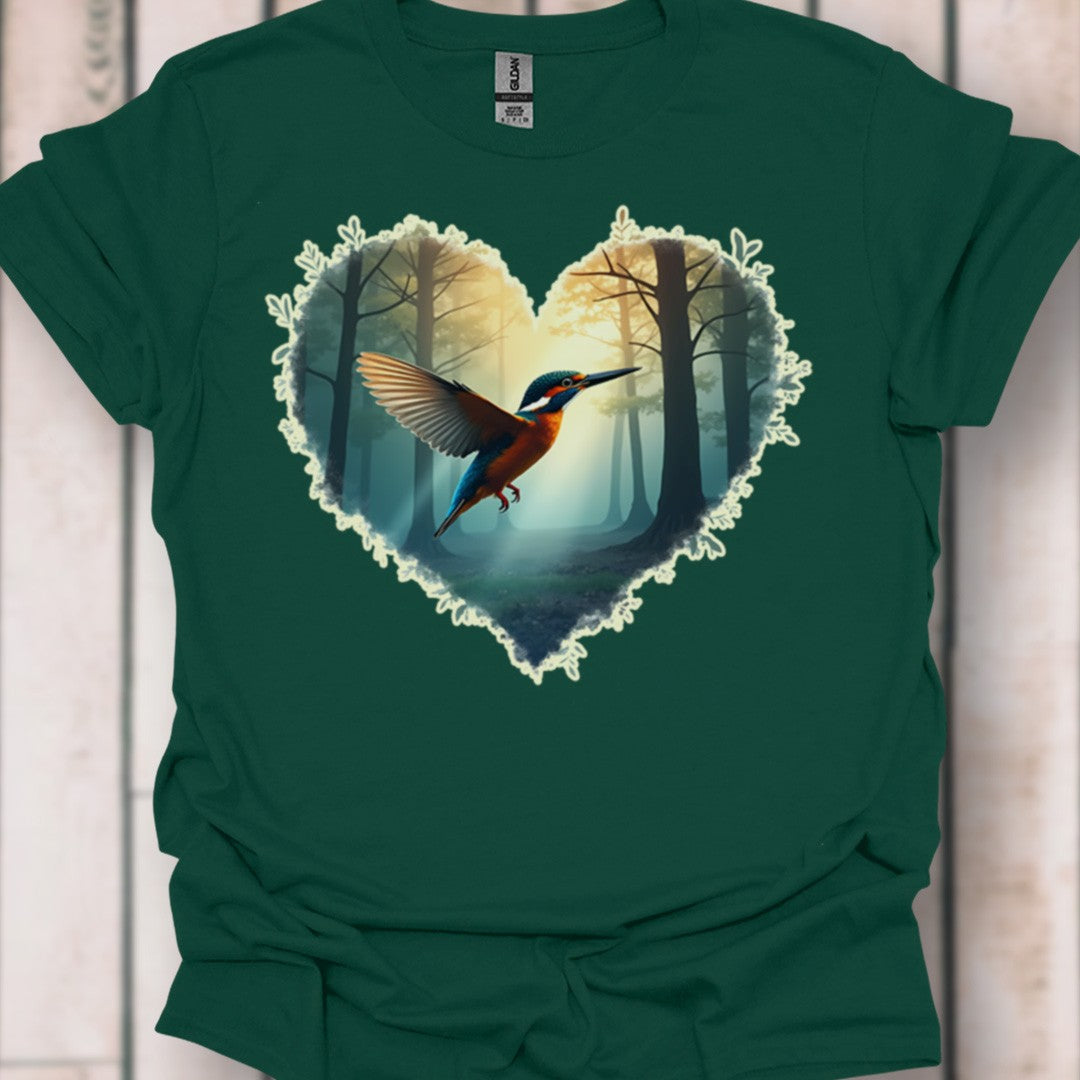 IJsvogel vliegend hartvorm tijdloos T-shirt