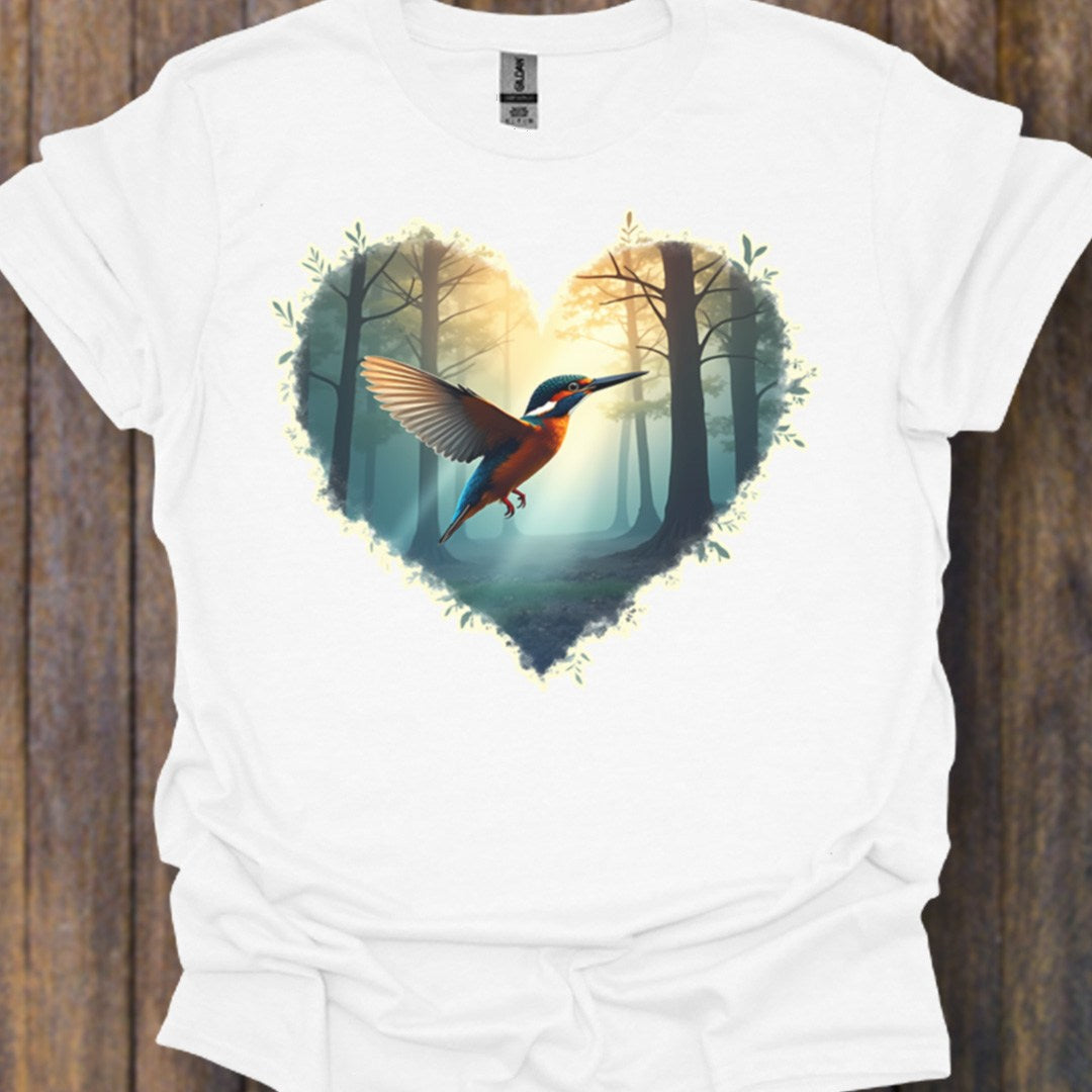 IJsvogel vliegend hartvorm tijdloos T-shirt