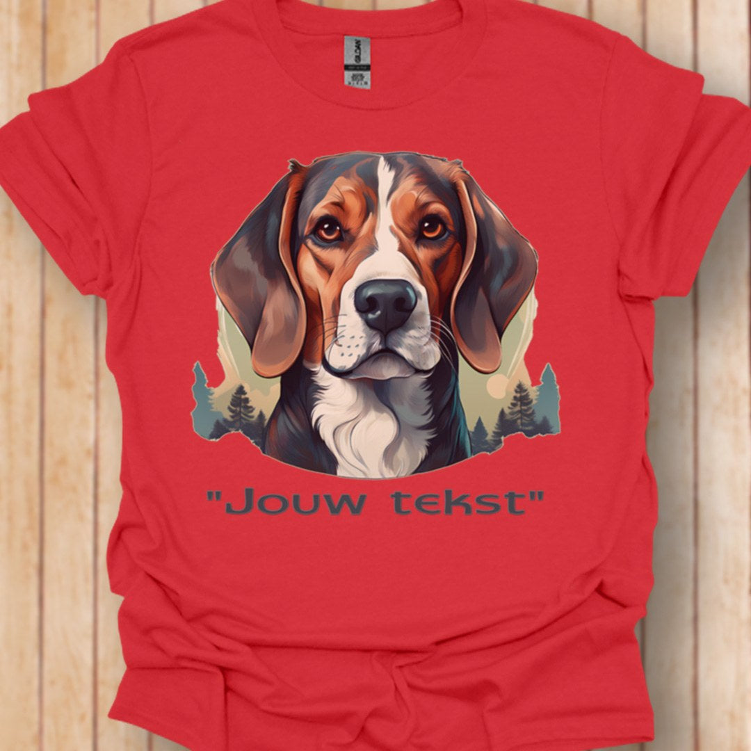 Beagle "jouw tekst" T‑shirt