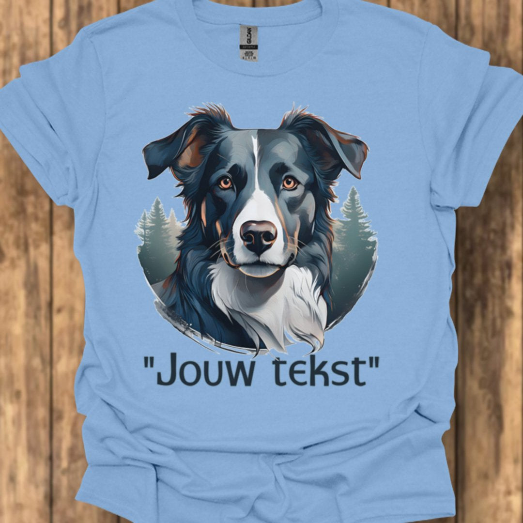 Border Collie "jouw tekst" T‑shirt
