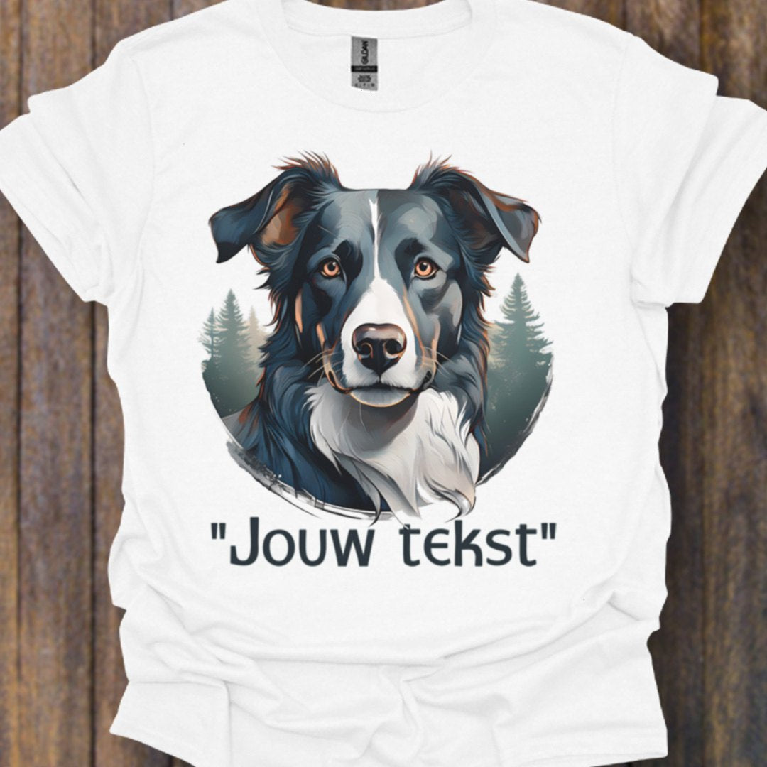 Border Collie "jouw tekst" T‑shirt