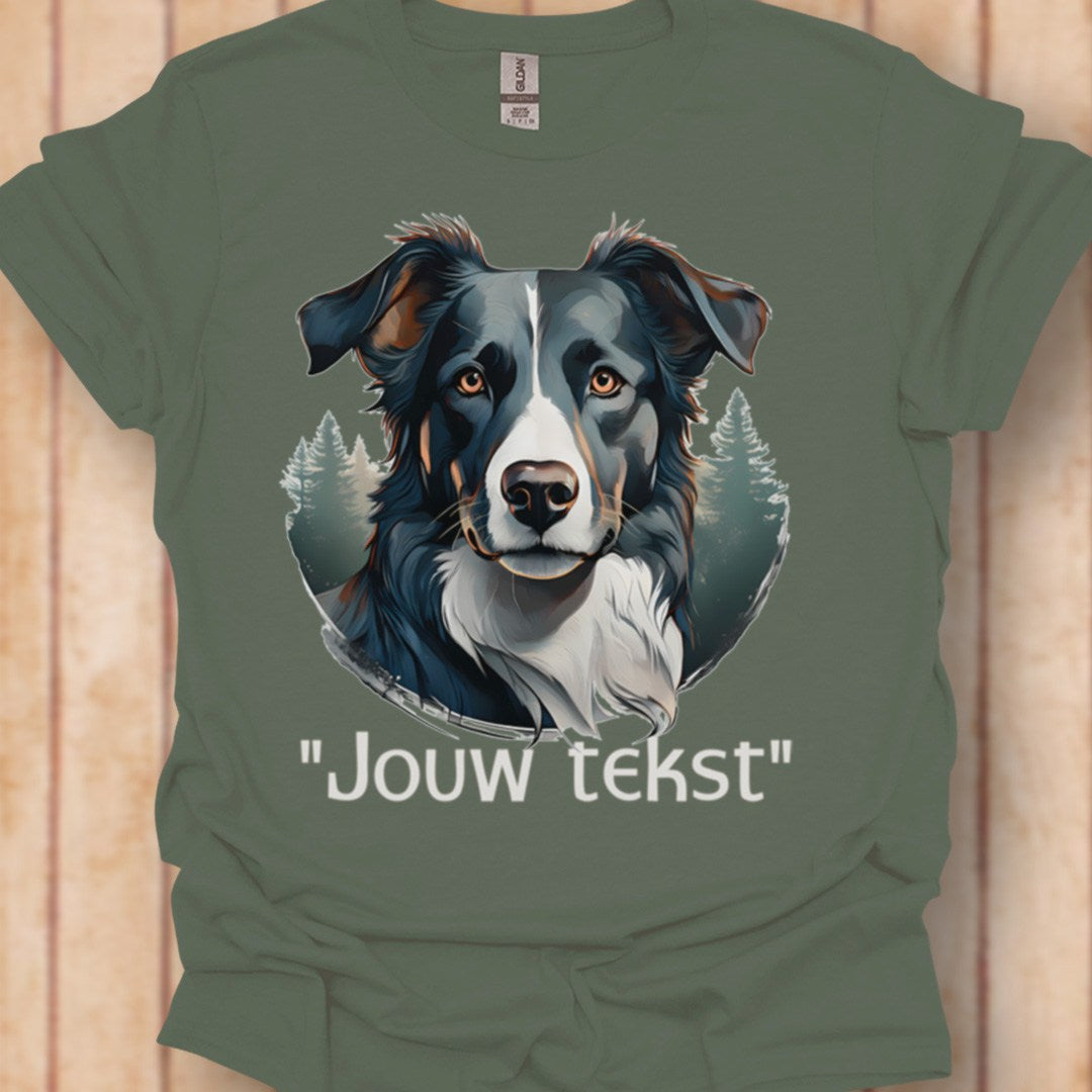 Border Collie "jouw tekst" T‑shirt
