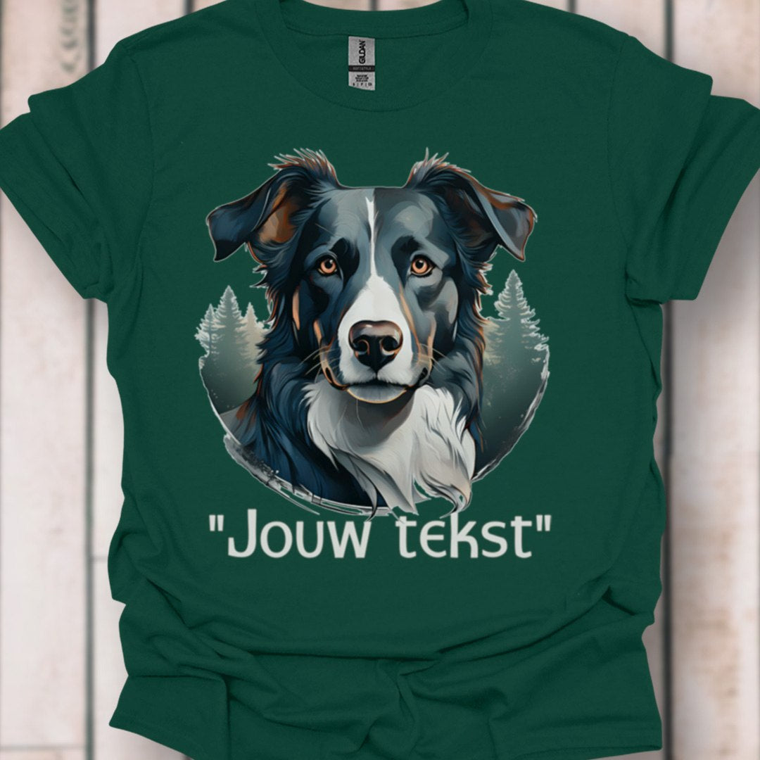 Border Collie "jouw tekst" T‑shirt