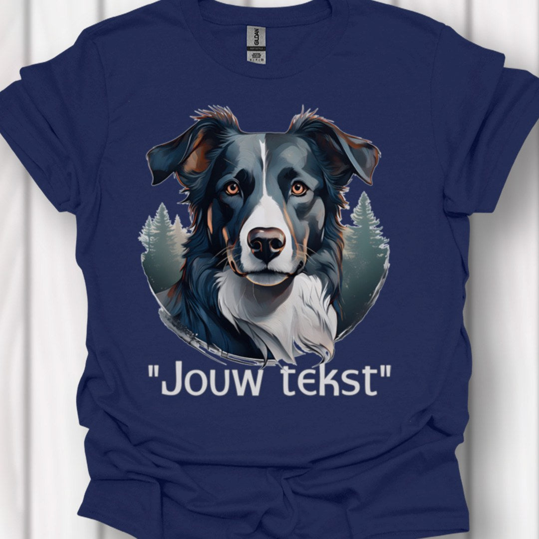 Border Collie "jouw tekst" T‑shirt