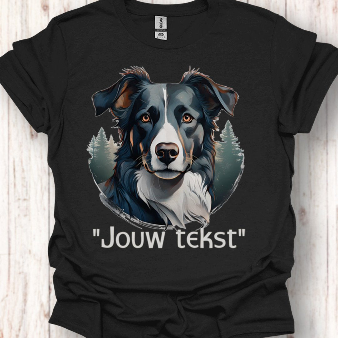 Border Collie "jouw tekst" T‑shirt