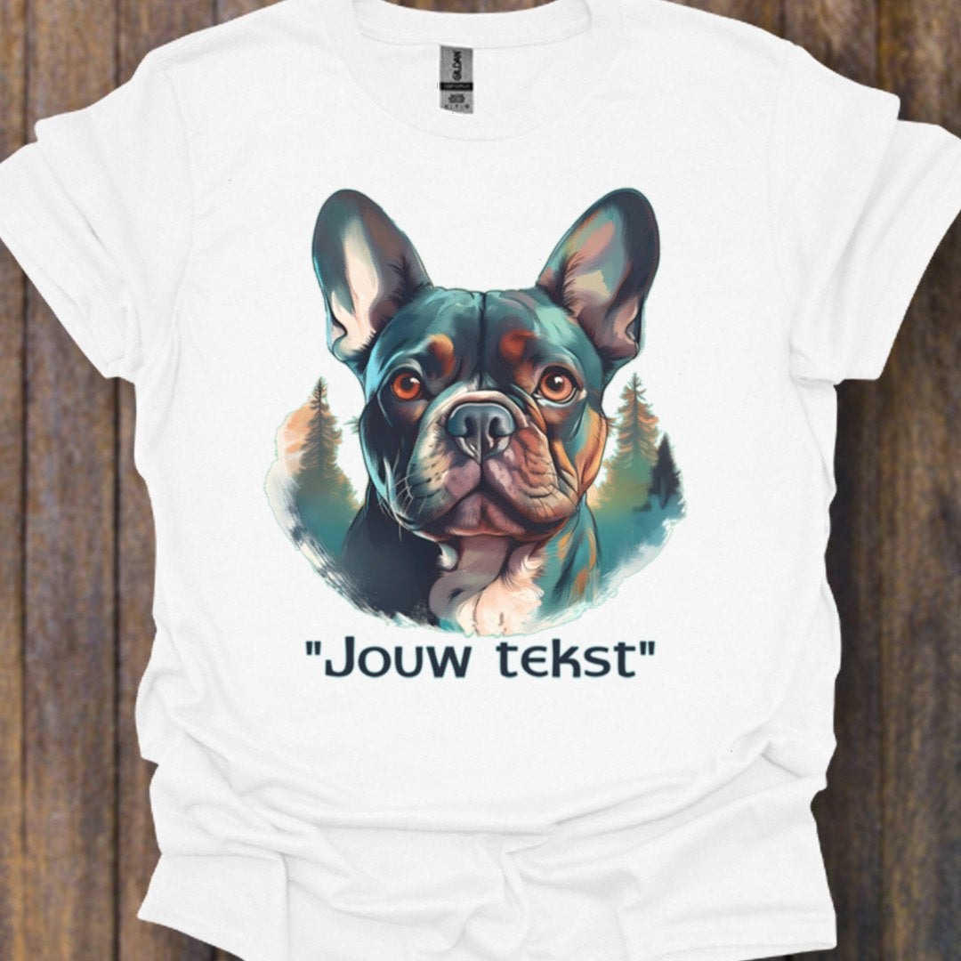 Franse bulldog "jouw tekst" T‑shirt