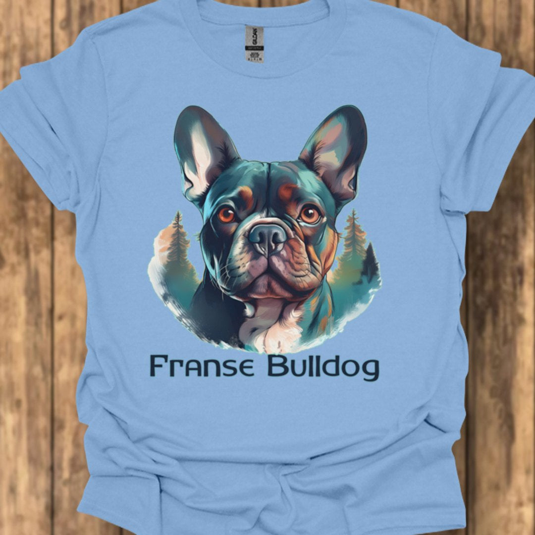 Franse Bulldog met rasnaam T‑shirt