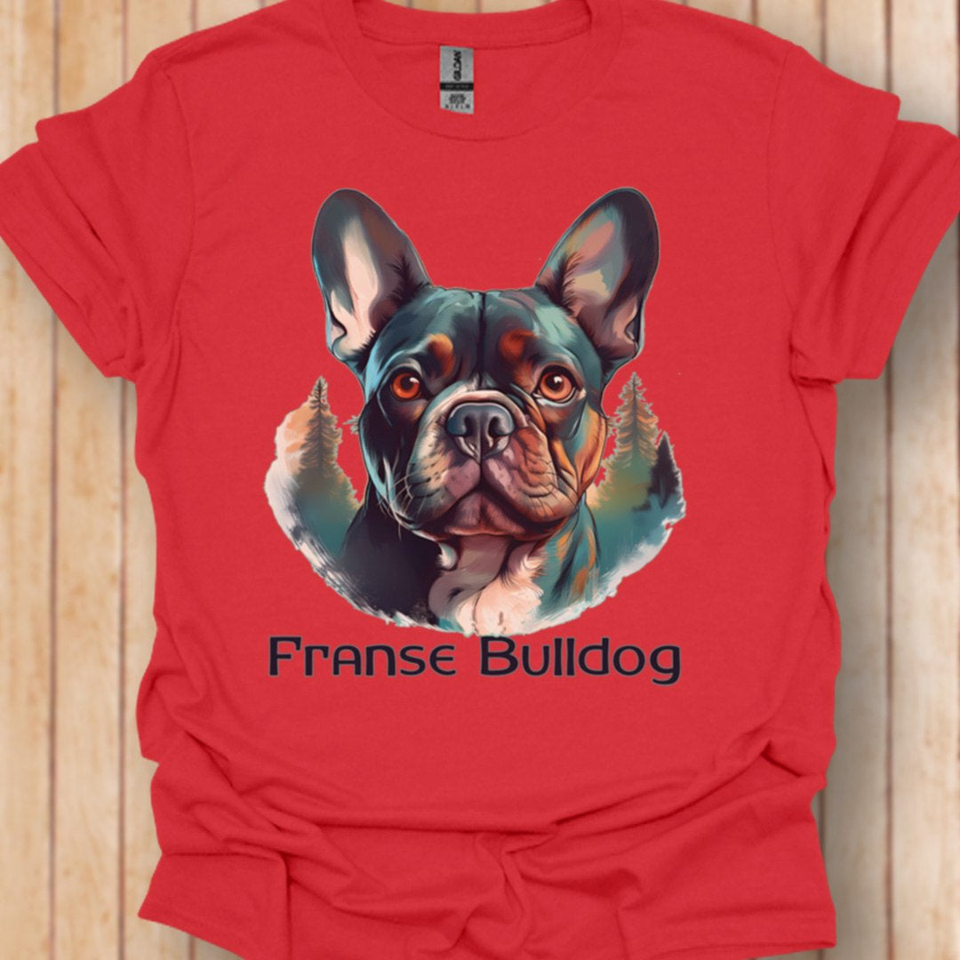 Franse Bulldog met rasnaam T‑shirt