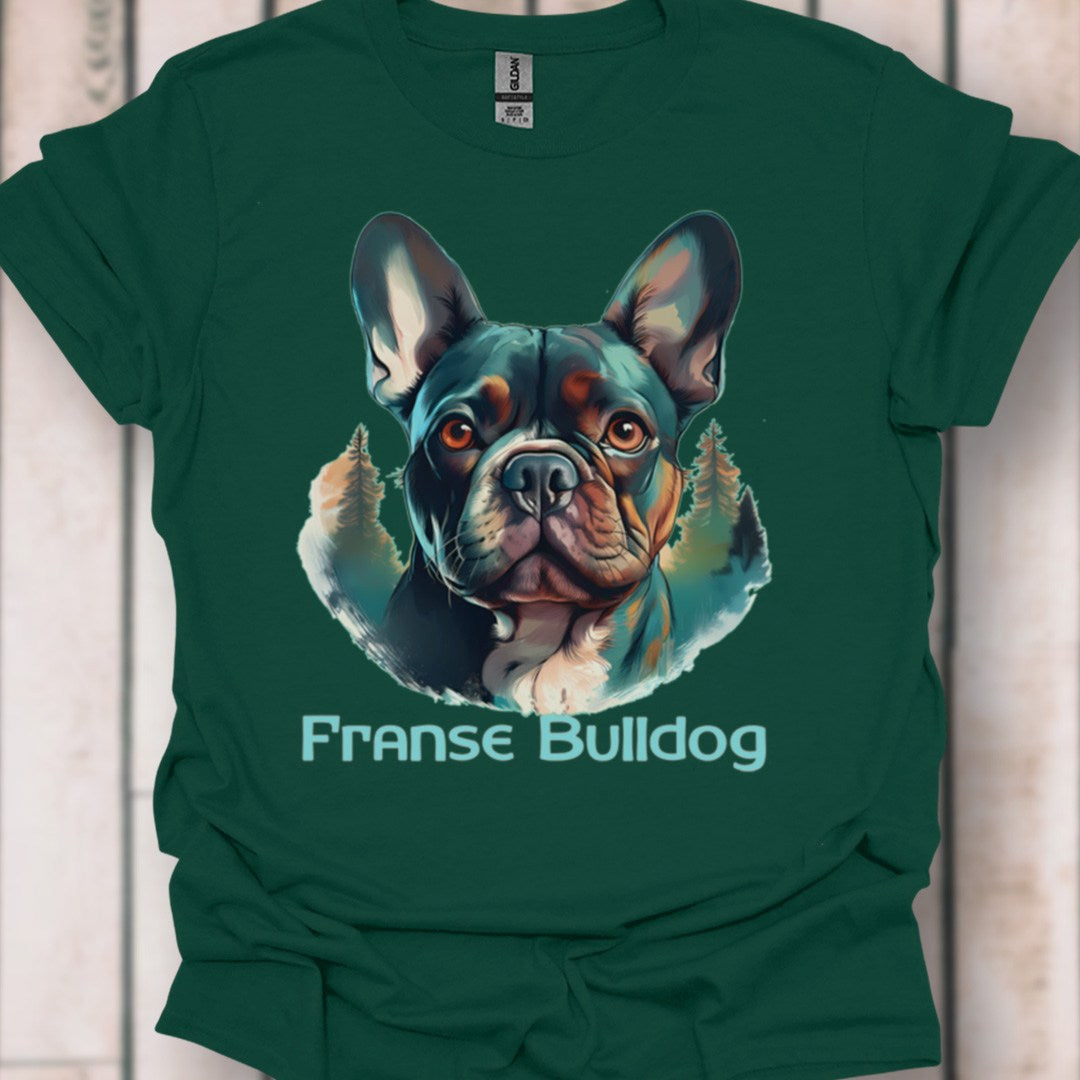 Franse Bulldog met rasnaam T‑shirt