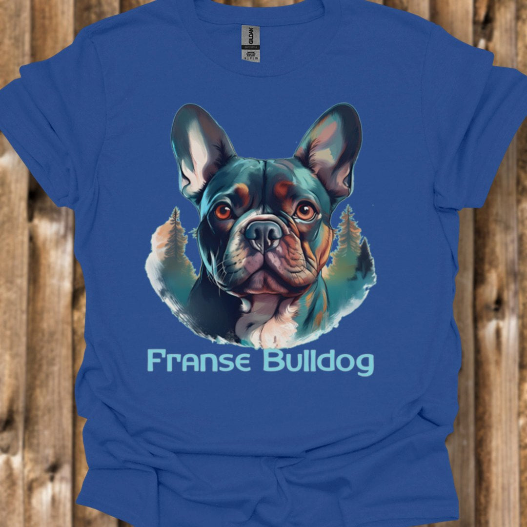Franse Bulldog met rasnaam T‑shirt