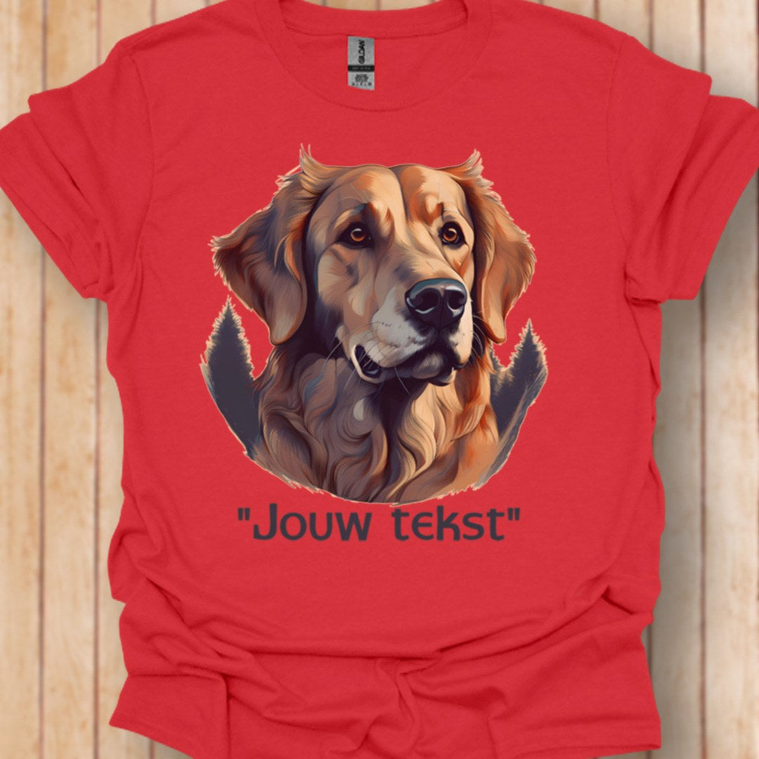 Golden Retriever "jouw tekst" T‑shirt