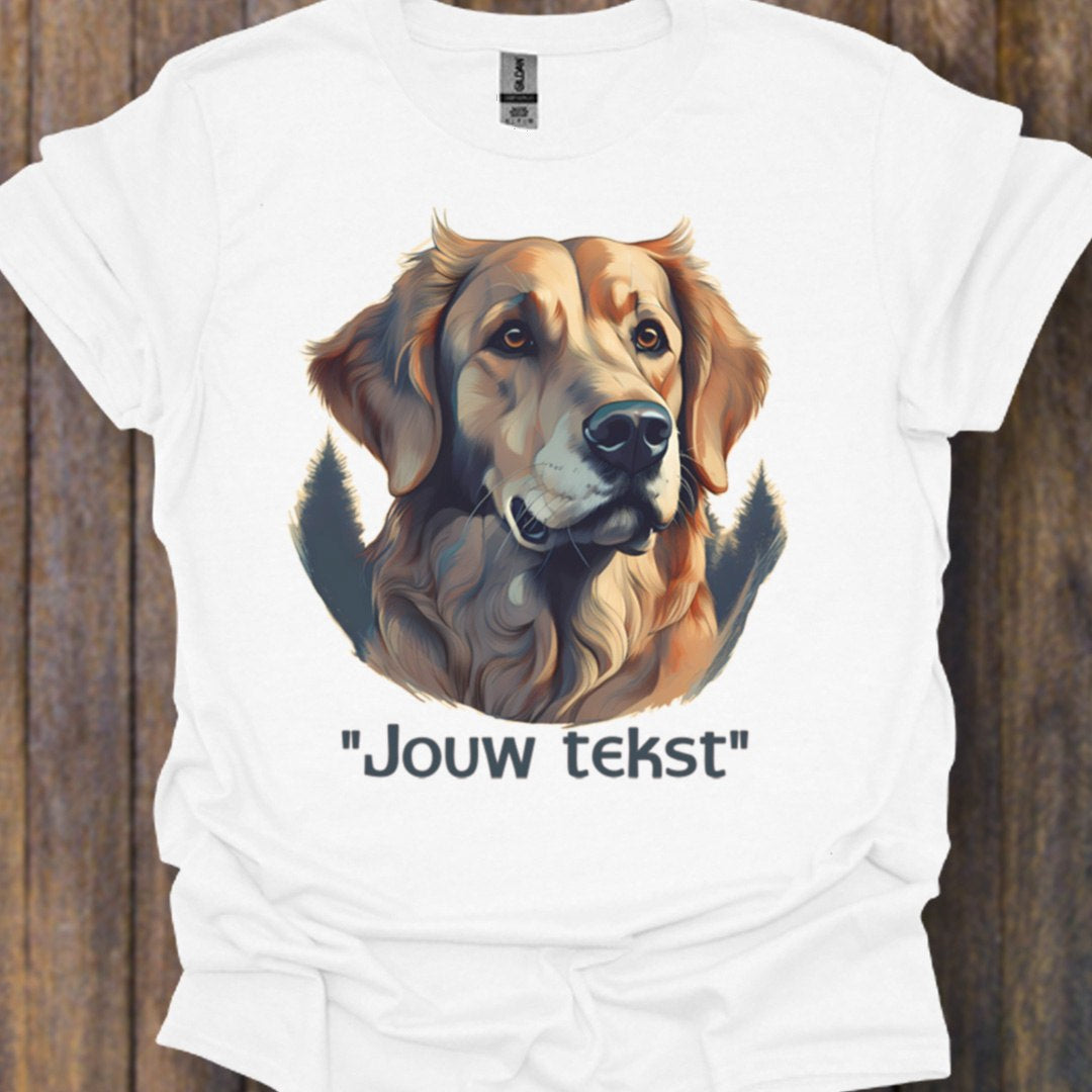 Golden Retriever "jouw tekst" T‑shirt