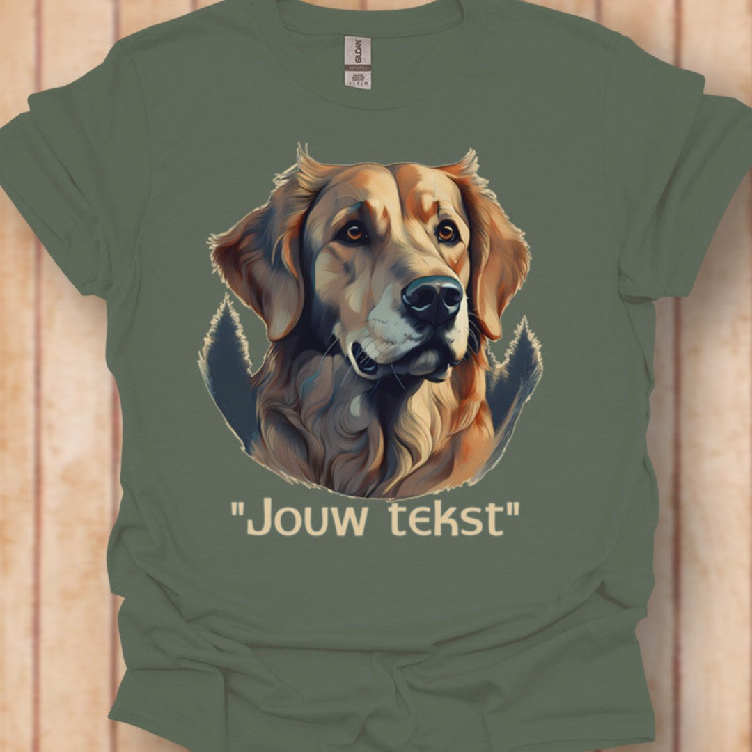 Golden Retriever "jouw tekst" T‑shirt