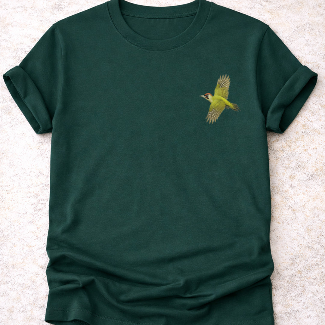 Groene Specht vliegend T-shirt
