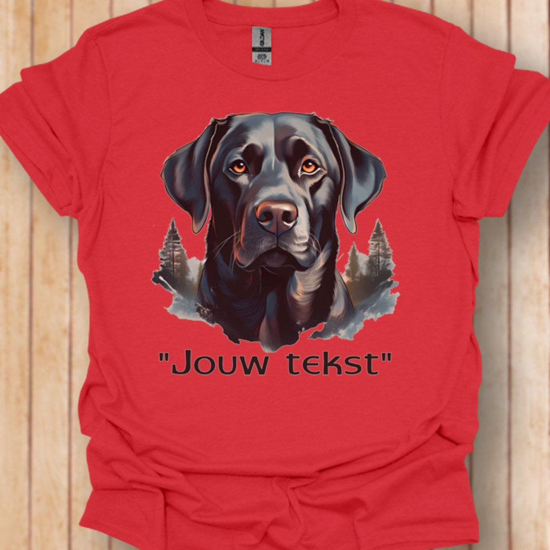 Labrador (zwart) "jouw tekst" T‑shirt