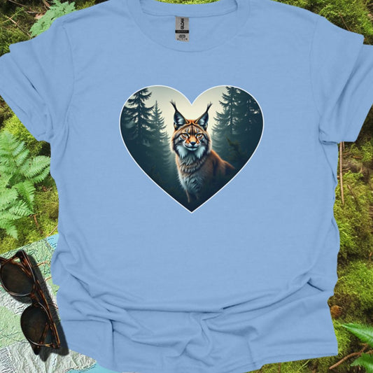 Lynx malin en forme de coeur T-shirt tendance