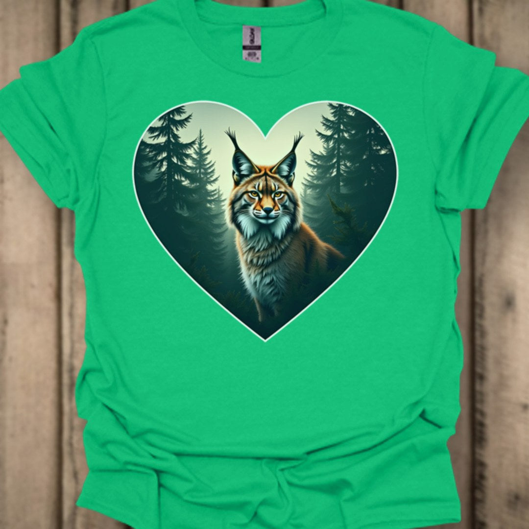 Lynx malin en forme de coeur T-shirt tendance