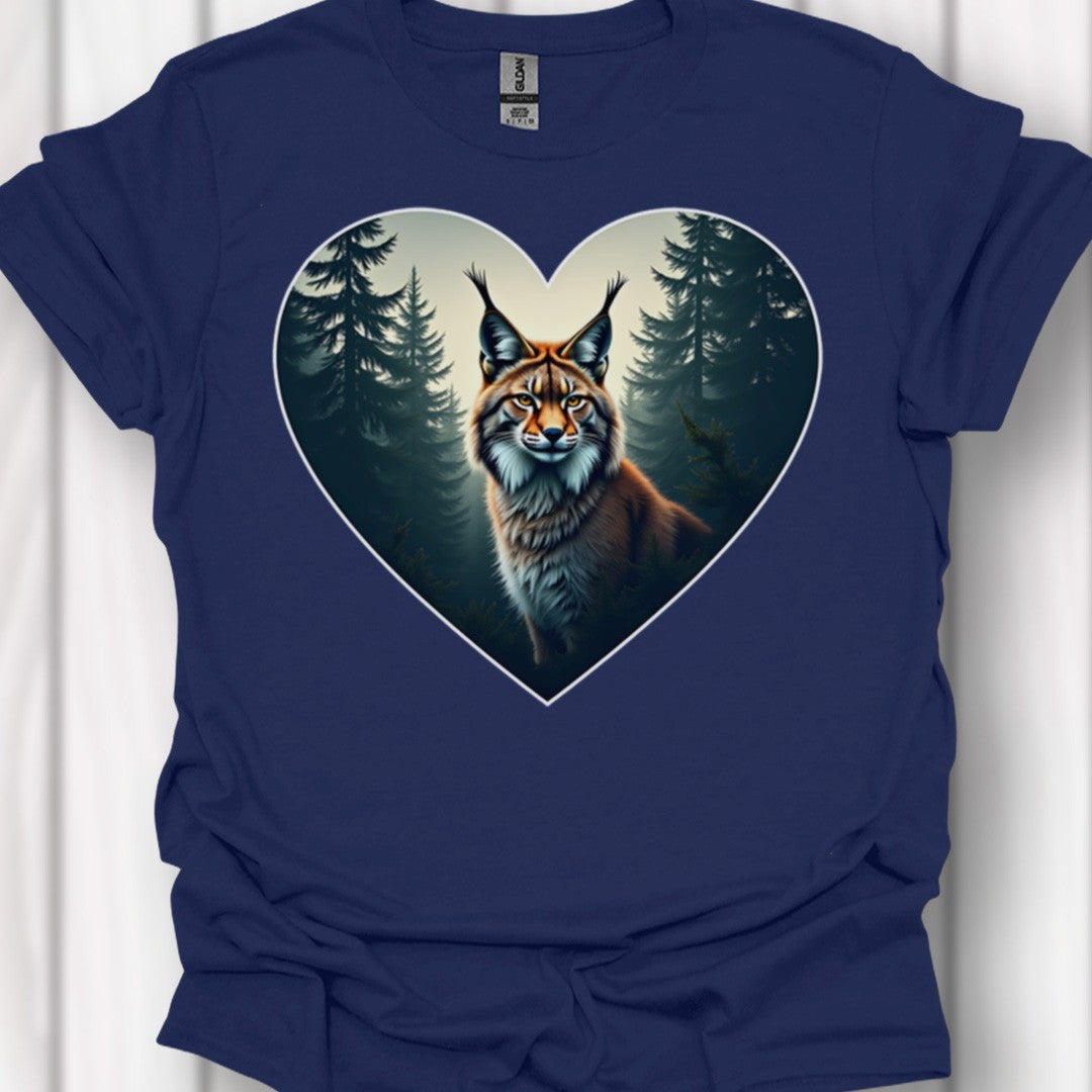 Pientere lynx in hartvorm tijdloos T-Shirt