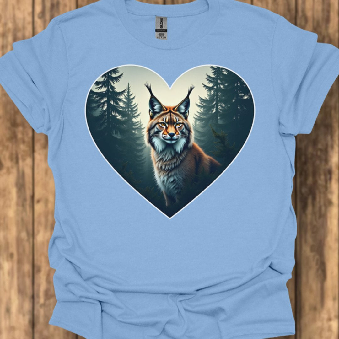 Lynx malin en forme de coeur T-shirt tendance