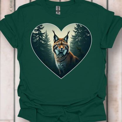 Pientere lynx in hartvorm tijdloos T-Shirt