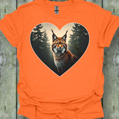 Lynx malin en forme de coeur T-shirt tendance