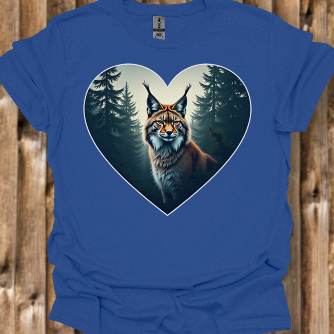 Lynx malin en forme de coeur T-shirt tendance