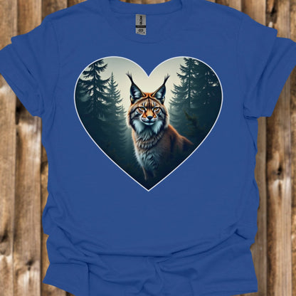 Lynx malin en forme de coeur T-shirt tendance
