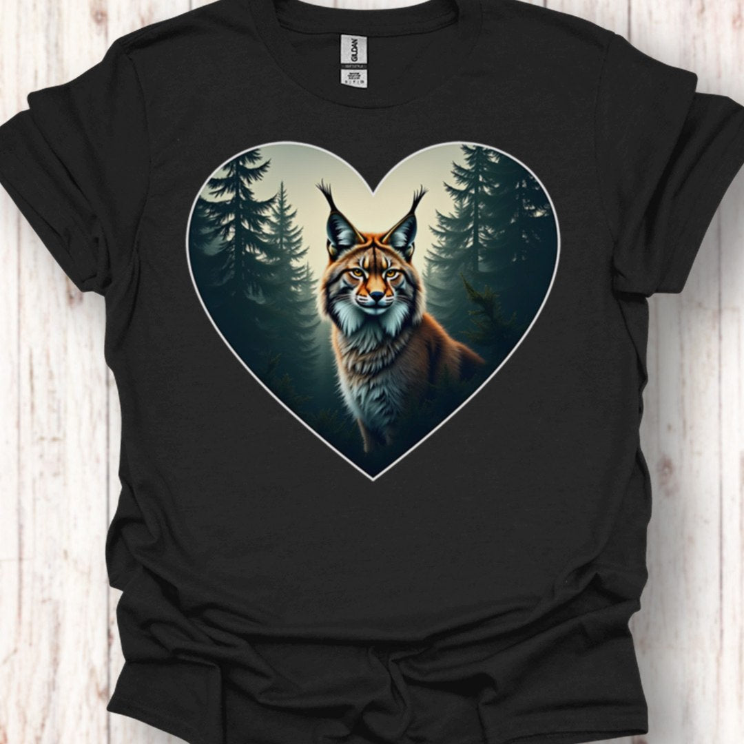 Pientere lynx in hartvorm tijdloos T-Shirt