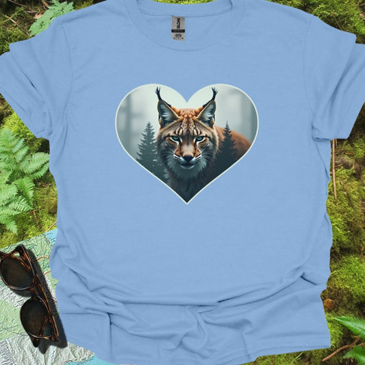 Lynx rusé en forme de coeur T-shirt tendance 