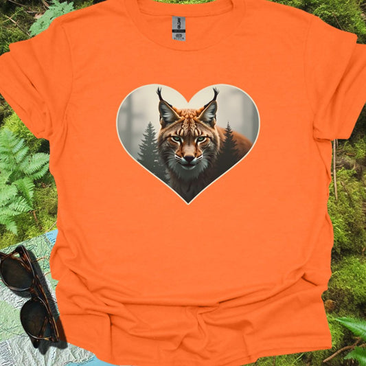 Lynx rusé en forme de coeur T-shirt tendance 