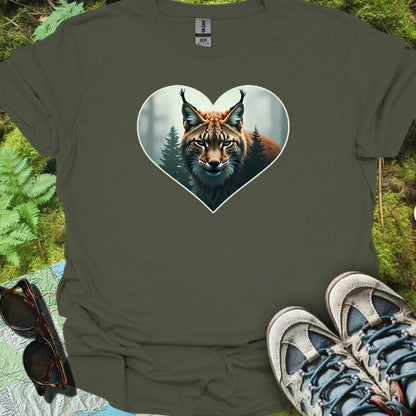 Listige lynx in hartvorm tijdloos T-shirt