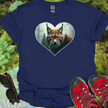 Listige lynx in hartvorm tijdloos T-shirt