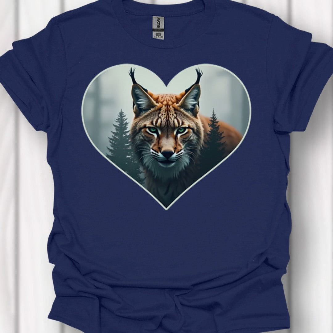 Listige lynx in hartvorm tijdloos T-shirt