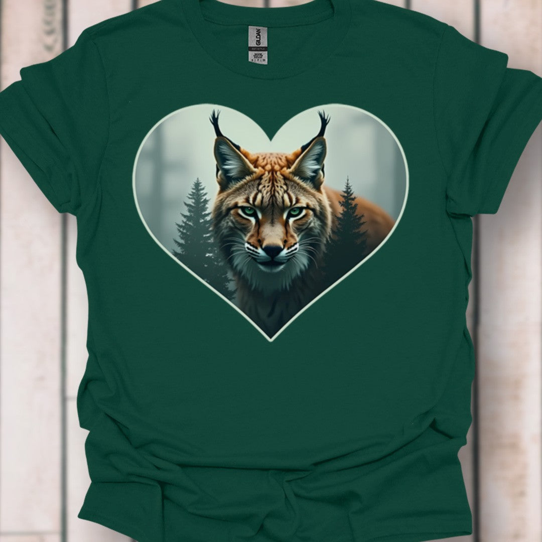 Listige lynx in hartvorm tijdloos T-shirt