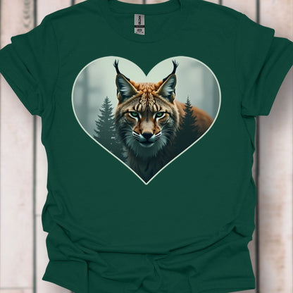 Listige lynx in hartvorm tijdloos T-shirt
