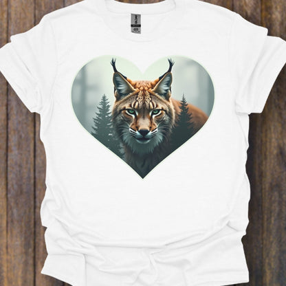 Listige lynx in hartvorm tijdloos T-shirt