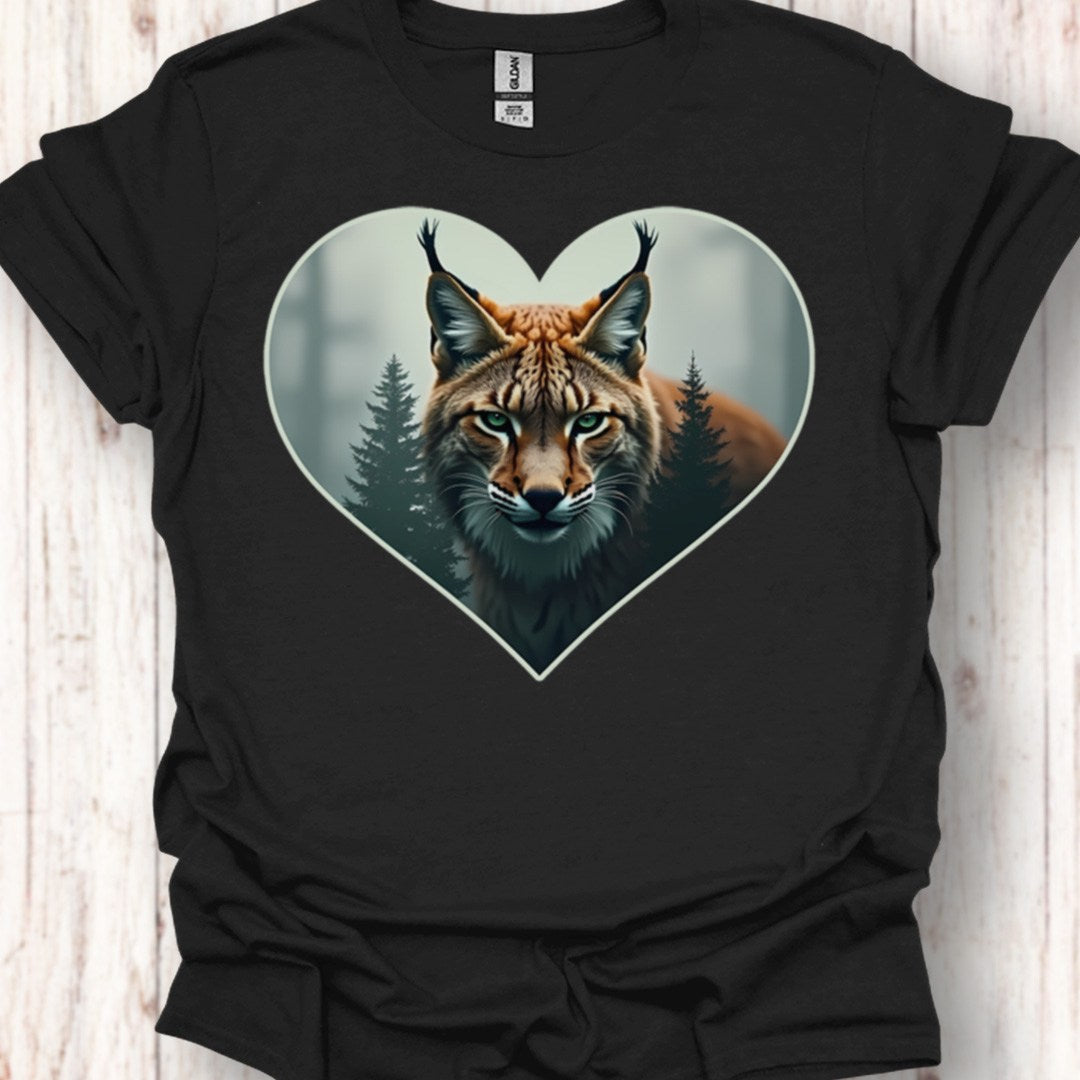 Listige lynx in hartvorm tijdloos T-shirt
