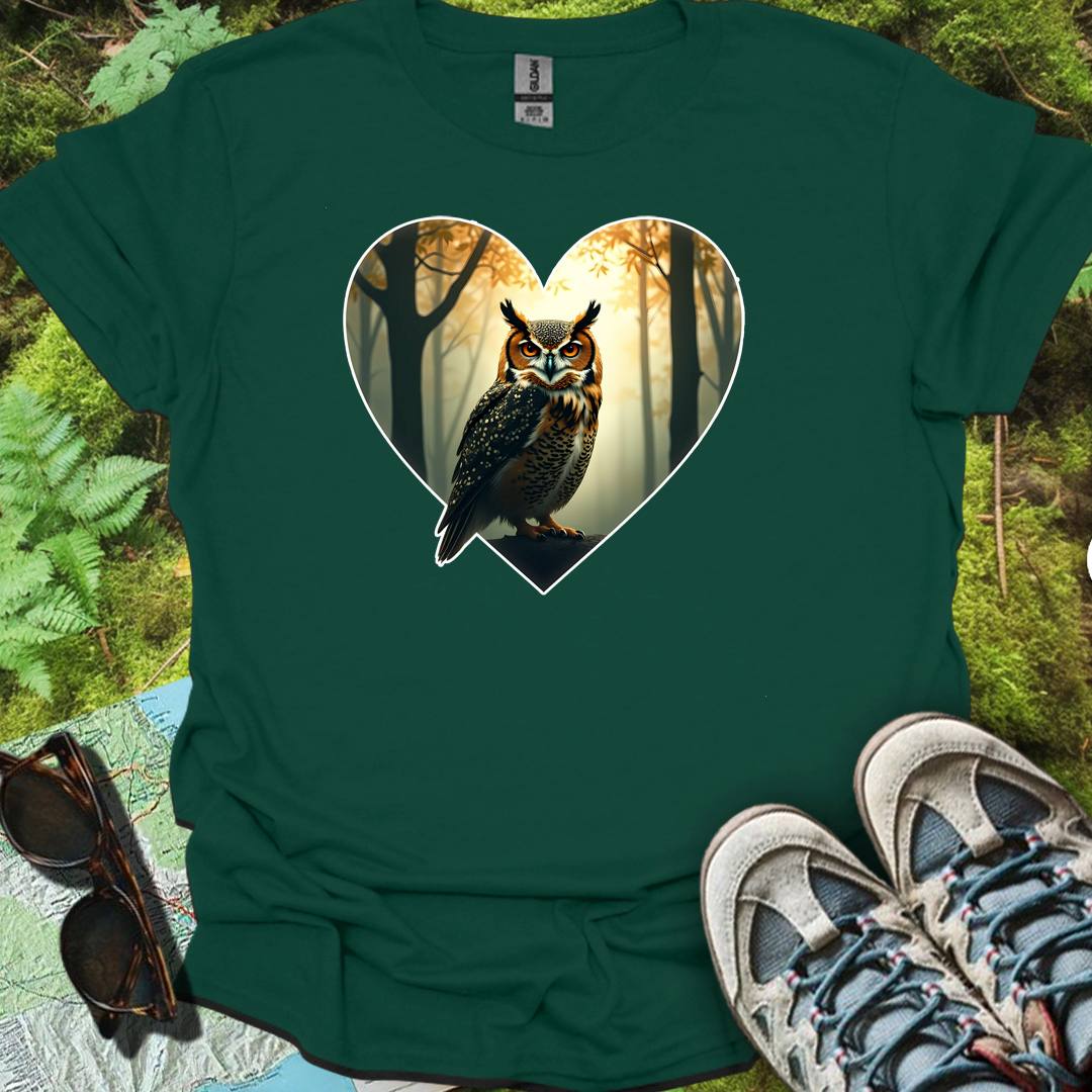 Eagle owl in heart shape timeless T-shirt