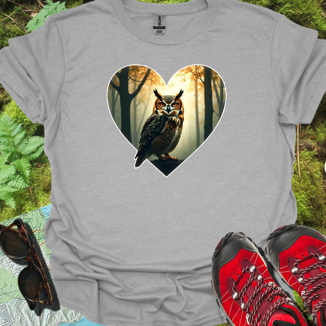 Eagle owl in heart shape timeless T-shirt
