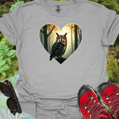Eagle owl in heart shape timeless T-shirt