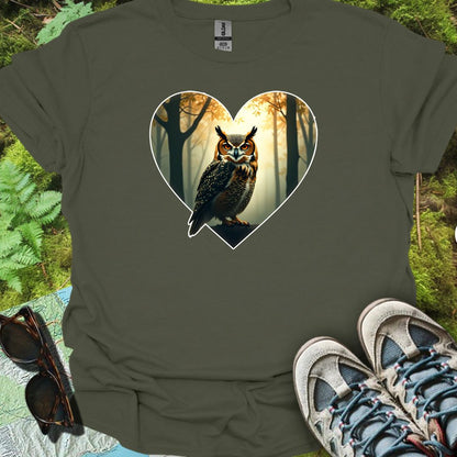 Eagle owl in heart shape timeless T-shirt