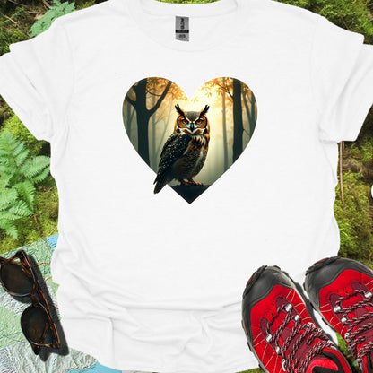 Eagle owl in heart shape timeless T-shirt