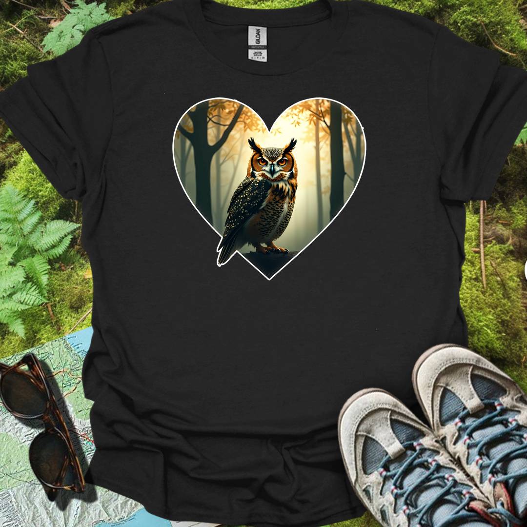 Eagle owl in heart shape timeless T-shirt