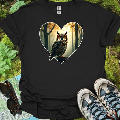 Eagle owl in heart shape timeless T-shirt